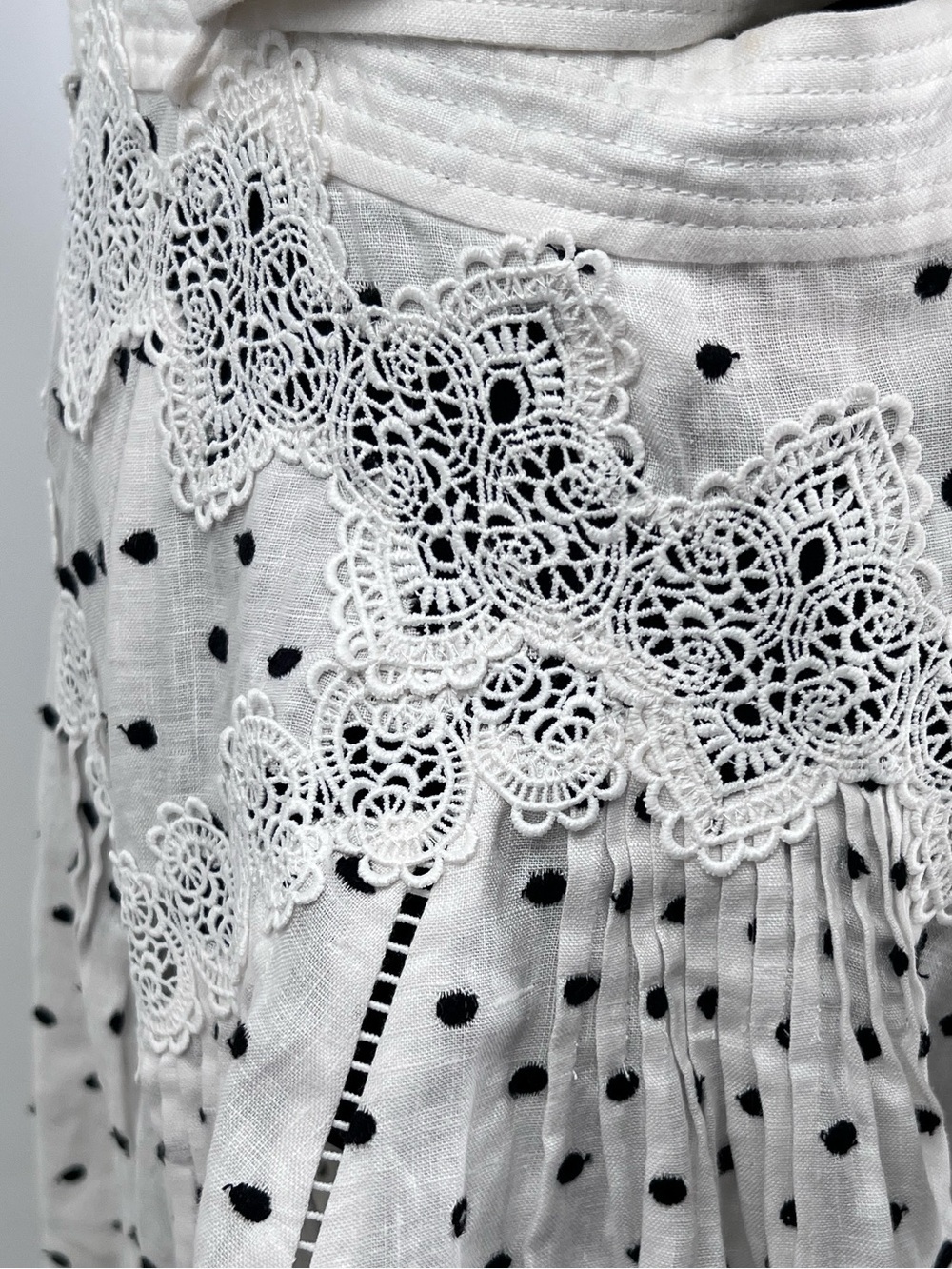 Zimmermann black white linen polka-dot apron midi dress size 1 - Picture 13 of 13